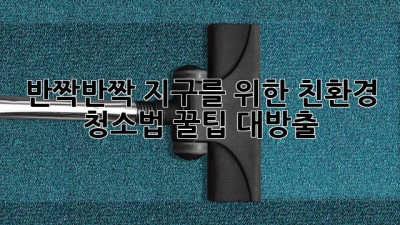 ✨반짝반짝✨ 지구를 위한 친환경 청소법 꿀팁 대방출! 🌍